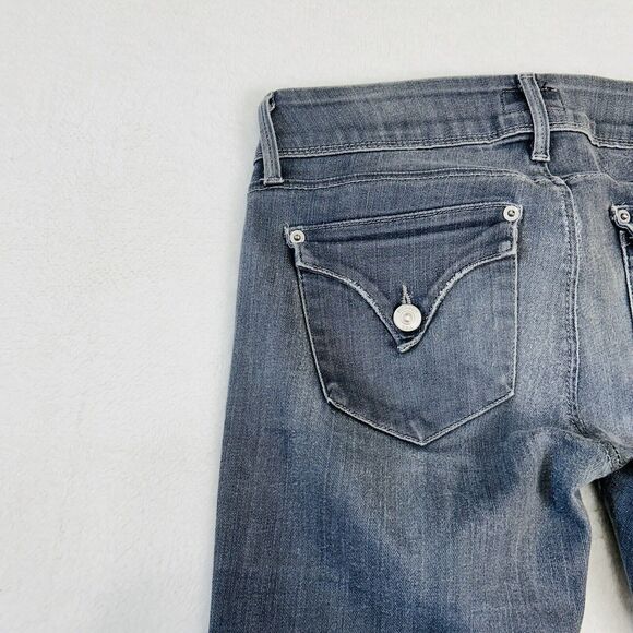 Hudson Skinny Jeans 25 Collin Rear Flap Gray Acid Wash Low Rise Button Fly - Picture 15 of 16